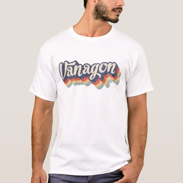 Camiseta Retro Vanagon T3 Estilo fresco de texto  (Anverso)