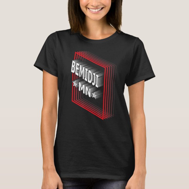 Camiseta Retro Vaporwave Bemidji Minnesota MN (Anverso)