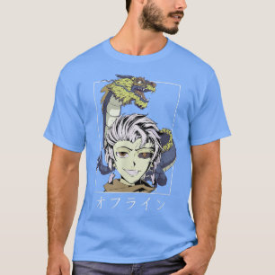 Camiseta Retro Vaporwave Otaku Japan Anime Dragon Demon Kan
