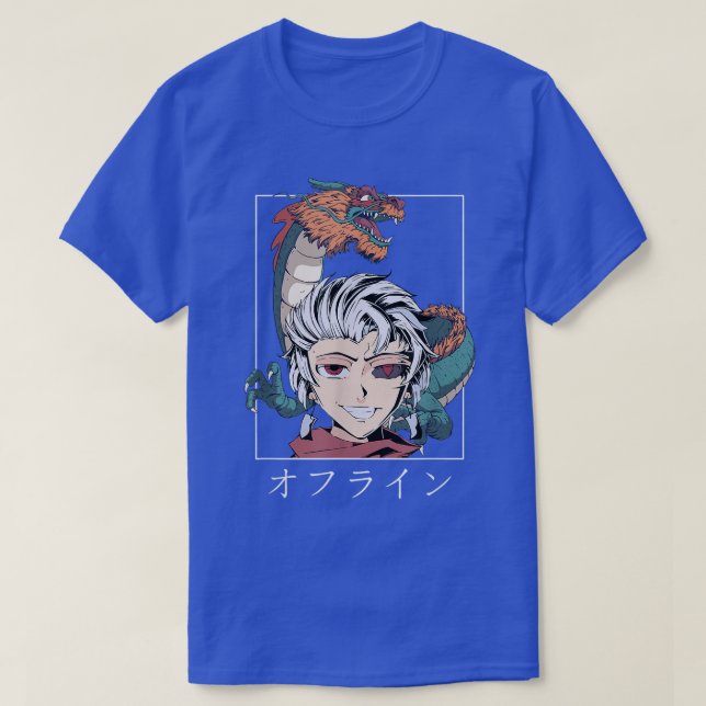 Camiseta Retro Vaporwave Otaku Japan Anime Dragon Demon Kan (Diseño del anverso)