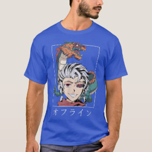 Camiseta Retro Vaporwave Otaku Japan Anime Dragon Demon Kan