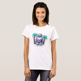 Camiseta Retro Vaporwave Papá Noel • Navidad Neon Synthwave