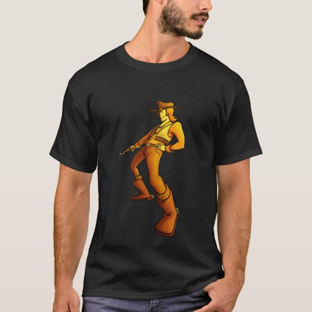 Camiseta Retro Vaquero Pistolero  (Anverso)