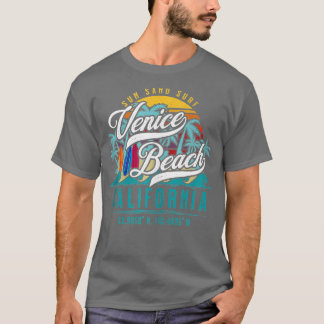 Camiseta Retro Venice Beach California Sun Surf Palm T