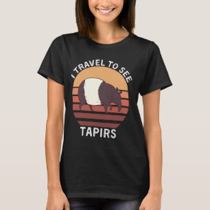 Camiseta Retro Viajo Para Ver Tapirs Vintage Tapirs Animal