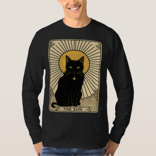 Camiseta Retro Vibe de los 60's 70's Gato Tarot Sol Carta d