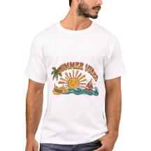 Camiseta Retro Vibraciones de Verano Palma y Sol