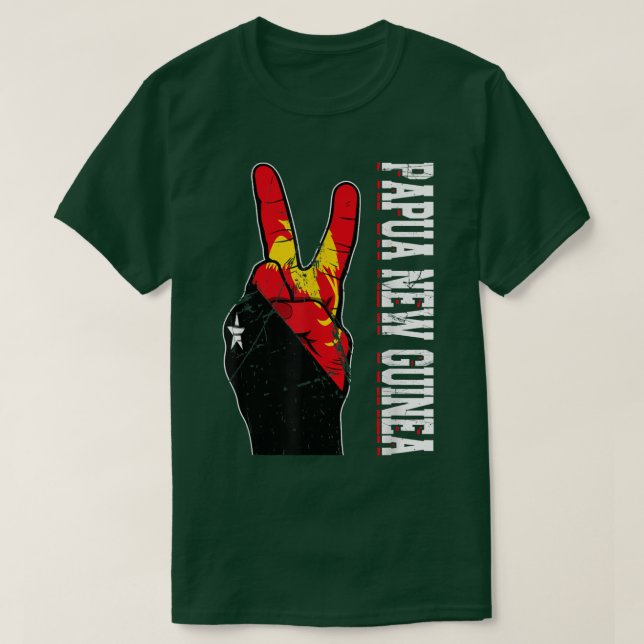 Camiseta Retro Victory Two Fingers Papua New Guinea Flag Pa (Diseño del anverso)