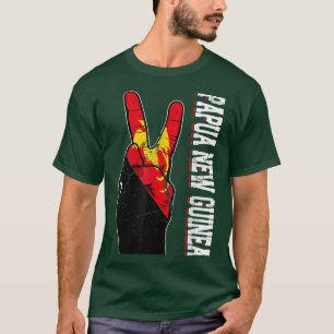 Camiseta Retro Victory Two Fingers Papua New Guinea Flag Pa