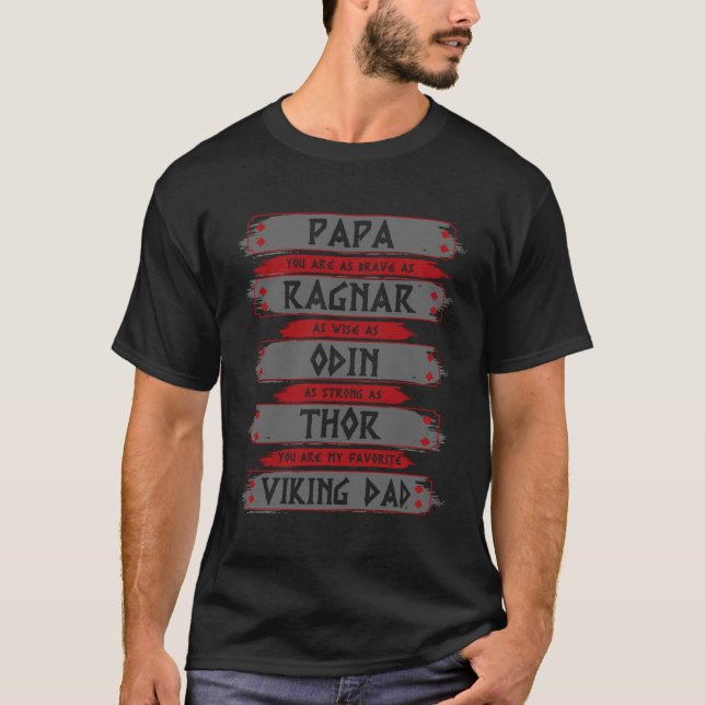 Camiseta Retro Viking Father  Ragnar  Odin  Thor  Viking Da (Anverso)