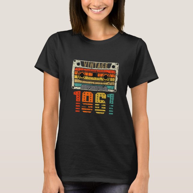 Camiseta Retro Vintage 1961 61º cumpleaños (Anverso)