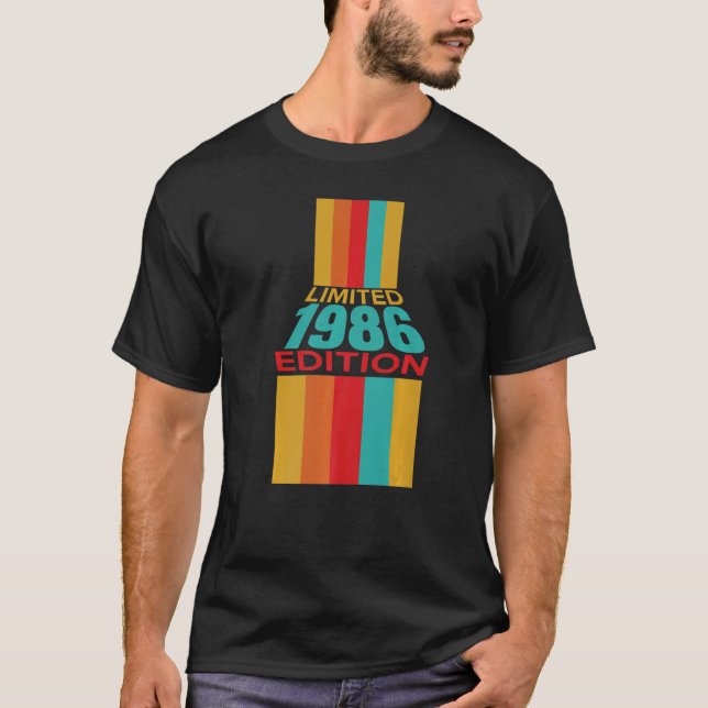 Camiseta Retro Vintage 1986 Cumpleaños (Anverso)