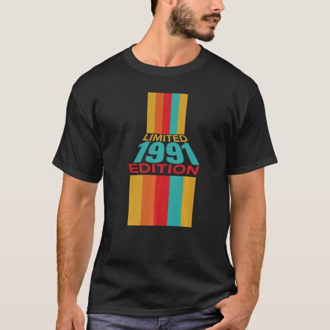 Camiseta Retro Vintage 1991 Cumpleaños 1 (Anverso)
