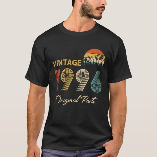Camiseta Retro Vintage 1996 Partes originales Cumpleaños (Anverso)