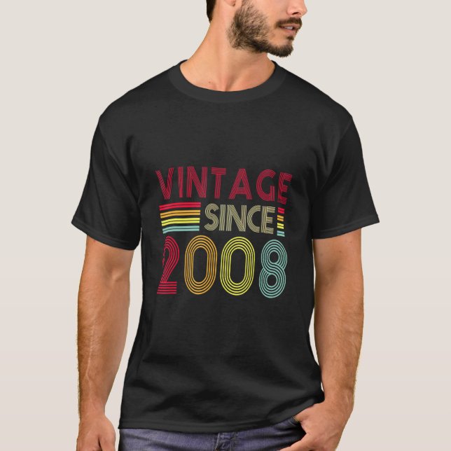 Camiseta Retro Vintage 2008 Editon 14th Birth (Anverso)