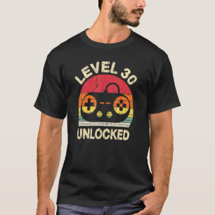 Camiseta Retro Vintage 30th Birthday Gamer Level 30 Unlocke