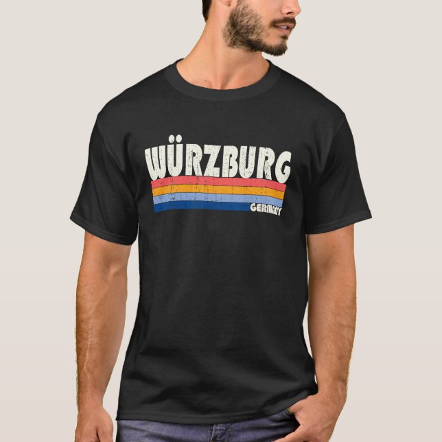 Camiseta Retro Vintage 70s estilo 80s Würzburg, Alemania (Anverso)