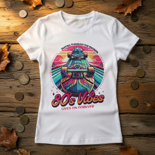 Camiseta Retro Vintage 80s Skateboard Amanecer
