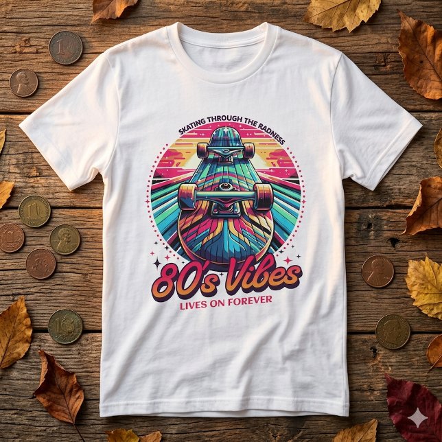 Camiseta Retro Vintage 80s Skateboard Amanecer (Subido por el creador)