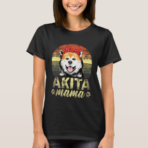 Camiseta Retro Vintage Akita Mama Akita Inu Mom R