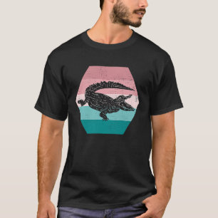 Camiseta Retro Vintage Alligator Silhouette Wild Animal All