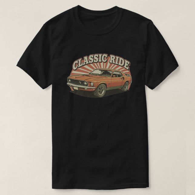Camiseta retro vintage American car 80s (Diseño del anverso)