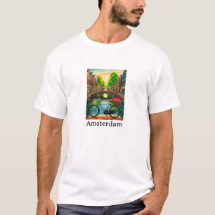 Camiseta Retro Vintage Ámsterdam Holanda Canal Ciudad Viaje