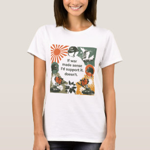 Camiseta Retro Vintage Anti Guerra Declaración par