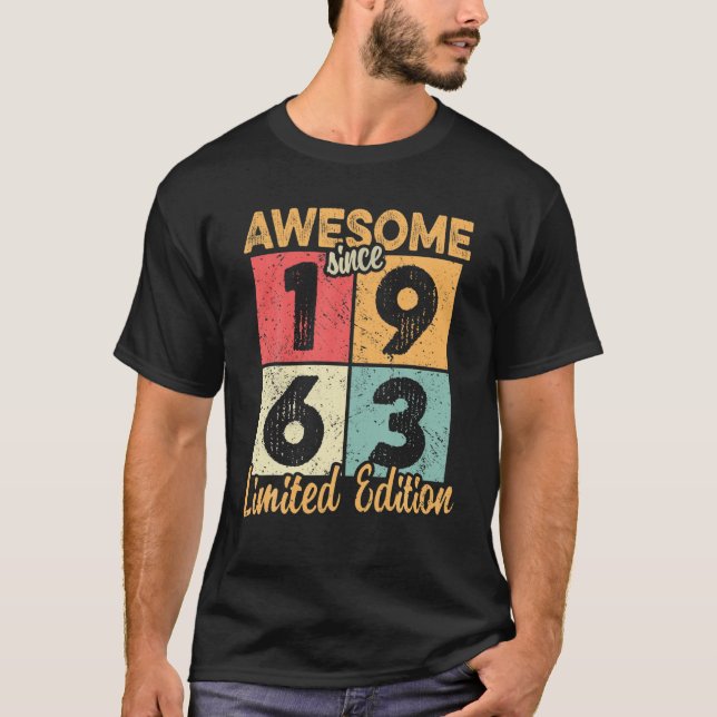 Camiseta Retro Vintage Asombroso Desde 1963 Edición Limitad (Anverso)