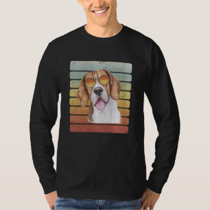 Camiseta Retro Vintage Atardecer Beagle Mamá Papá
