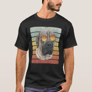 Camiseta Retro Vintage Atardecer English Mastiff Mamá Papá