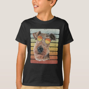 Camiseta Retro Vintage Atardecer Terrier Airedale Mamá Papá