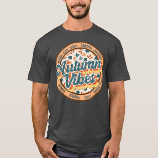 Camiseta Retro Vintage Autumn Vibes Fall Thanksgiving Falli