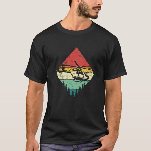 Camiseta Retro Vintage Aviator Helicopter (Anverso)