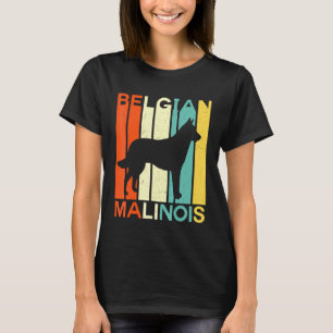 Camiseta Retro Vintage Belga Malinois Silhouette Dog