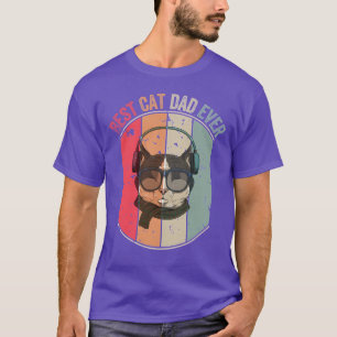Camiseta Retro Vintage Best Cat Dad Ever Shirt Cat Daddy Fa