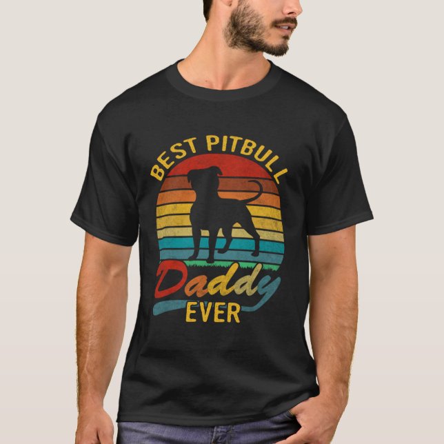 Camiseta Retro Vintage Best Pitbull Daddy Ever (Anverso)