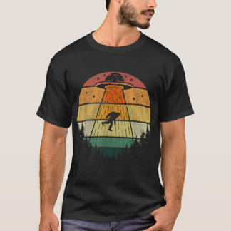 Camiseta Retro Vintage Bigfoot UFO Abducción Funny Sasquatc