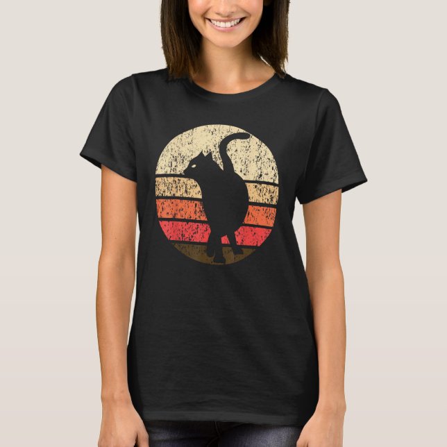 Camiseta Retro Vintage Black Cat (Anverso)