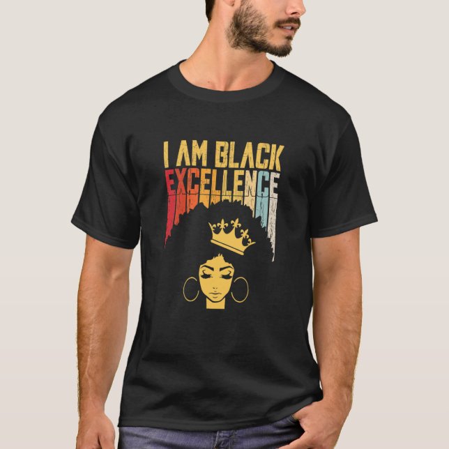 Camiseta Retro Vintage Black Excellence African Pride Histo (Anverso)