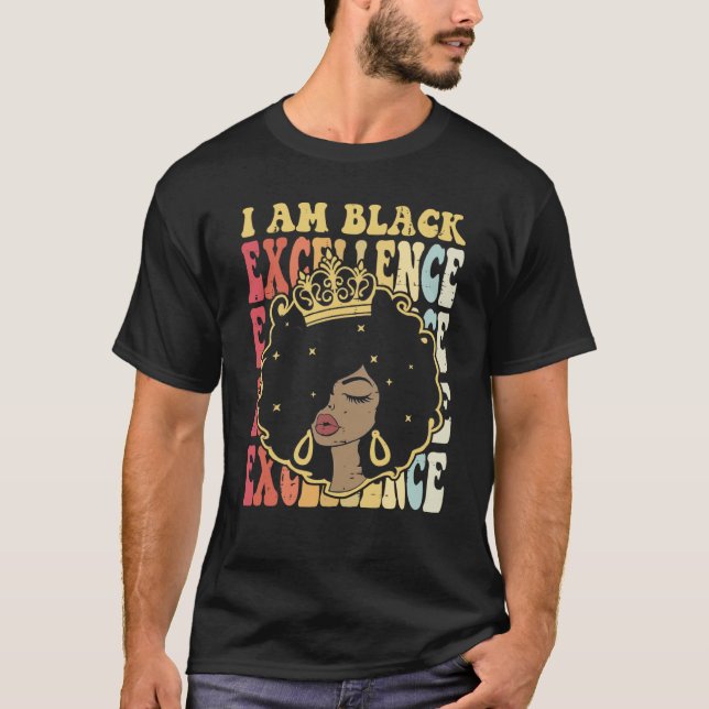 Camiseta Retro Vintage Black Excellence African Pride Histo (Anverso)