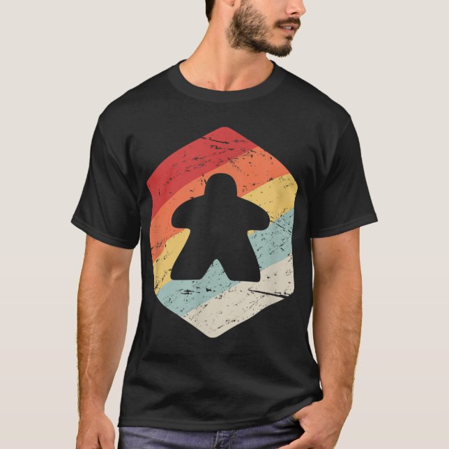 Camiseta Retro Vintage Boardgame - Boardgame Meeple (Anverso)