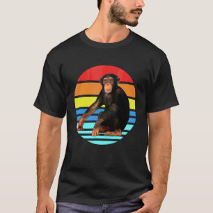 Camiseta Retro Vintage Chimpanzee Monkey Wild Forest Animal