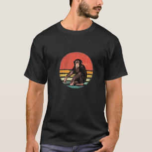 Camiseta Retro Vintage Chimpanzee Monkey Wild Forest Animal