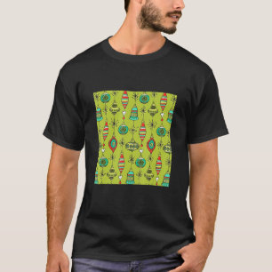Camiseta Retro Vintage Christmas Lights Paint Pattern Funny