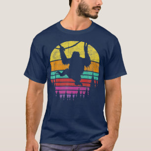 Camiseta Retro Vintage Colgando Mono Safari Selva Animal