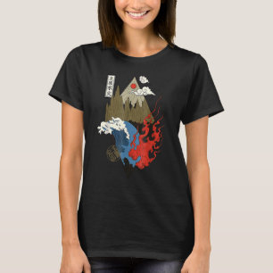 Camiseta Retro Vintage cuatro elementos estéticos japoneses