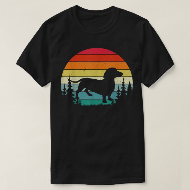 Camiseta Retro Vintage Dachshund Perro Lover Regalo Hombres (Diseño del anverso)