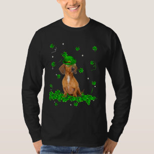 Camiseta Retro Vintage Dachshund St Patrick S Day Clover