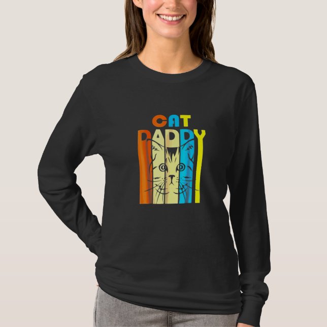 Camiseta Retro Vintage Daddy Cat Padre (Anverso)
